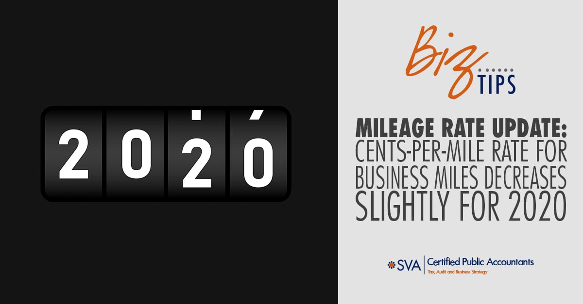 Mileage Rate Update: Cents-Per-Mile Rate for Business Miles Decreases Slightly for 2020