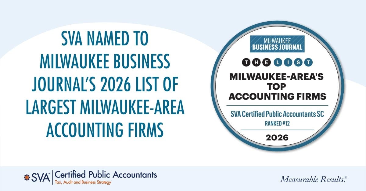SVA Named to Milwaukee Business Journal’s 2026 List of Largest Milwaukee-Area Accounting Firms