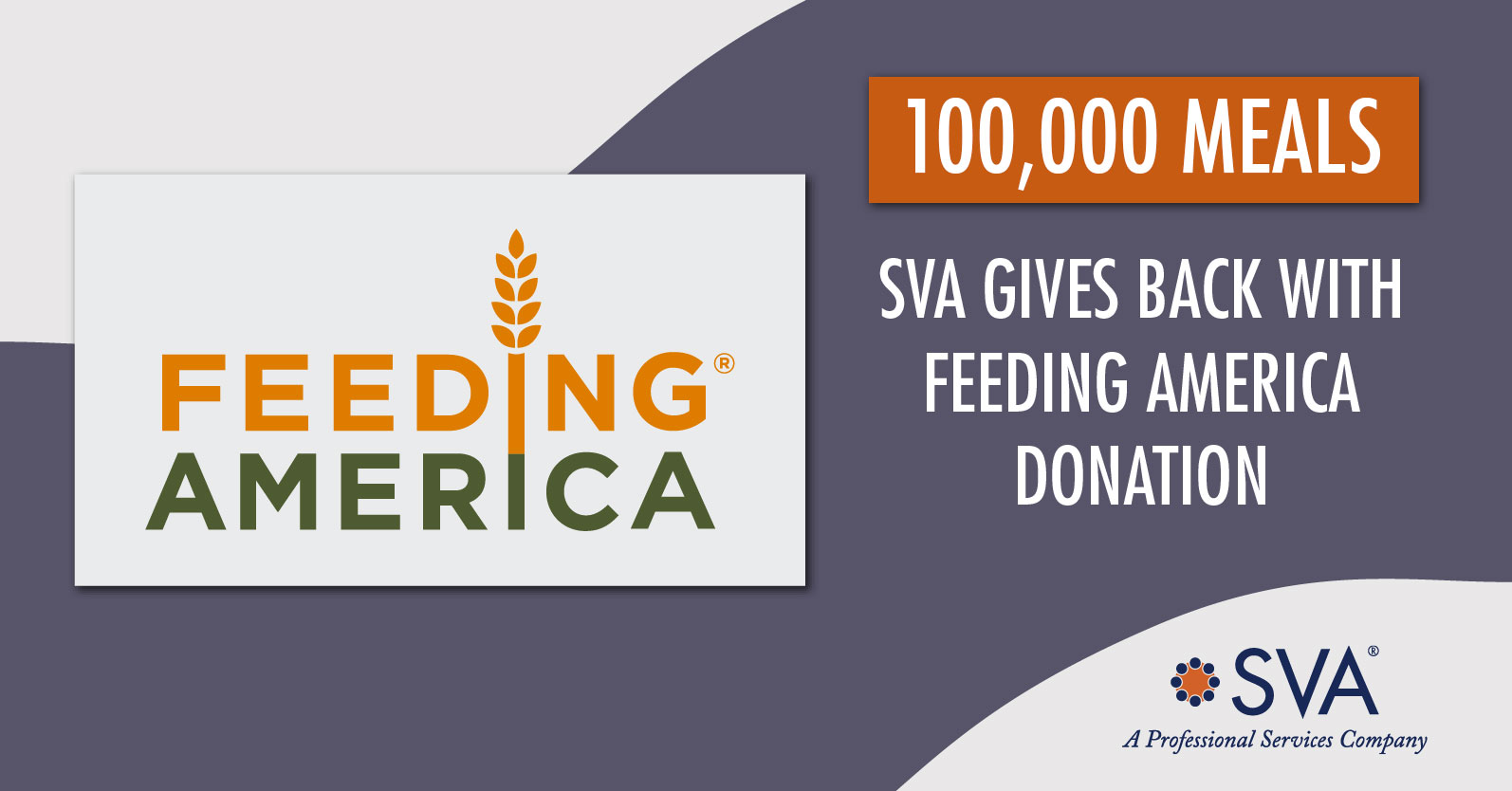 SVA Gives Back with Feeding America Donation