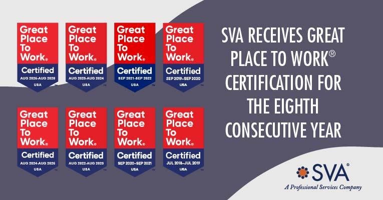SVA Receives Great Place To Work® Certification for the Eighth Consecutive Year
